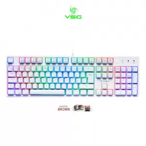 TECLADO GAMER MECANICO VSG ALNILAM SWITCH MARRON RGB BLANCO