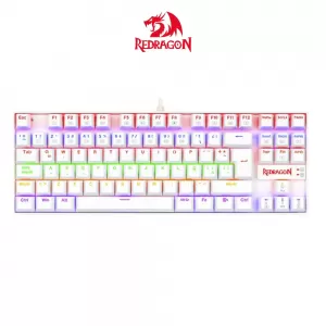 TECLADO GAMING REDRAGON KUMARA RAINBOW K552 WHITE- RGB - SWITCH RED -  MECANICO - ESPAÑOL 