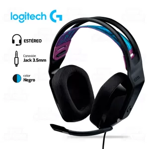 AUDIFONO LOGITECH G335 | 3.5MM | ESTEREO | NEGRO