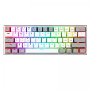 TECLADO REDRAGON FIZZ PRO K616 | INGLES | INALAMBRICO | MECANICO | SW-RED | RGB | BLANCO-GRIS