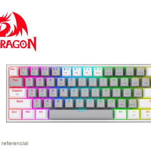 TECLADO REDRAGON FIZZ PRO K616 | INGLES | INALAMBRICO | MECANICO | SW-RED | RGB | GRIS-BLANCO