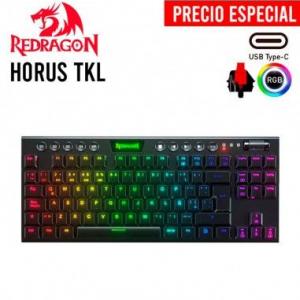 TECLADO REDRAGON HORUS TKL K622 | MECANICO | LOW PROFILE | SW-RED | RGB | NEGRO