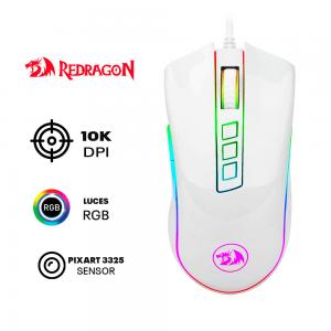 MOUSE REDRAGON COBRA M711 WHITE RGB 1000 DPI USB