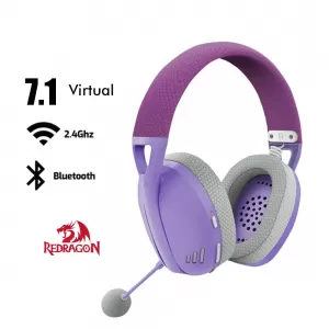 AUDIFONO REDRAGON IRE PRO H848 | BLUETOOTH- INALAMBRICO- USB | 7.1 | PURPURA