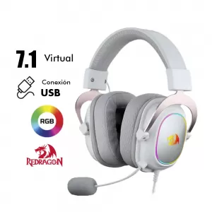 AUDIFONO REDRAGON ZEUS X H510 | USB | 7.1 | RGB | BLANCO