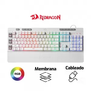 TECLADO REDRAGON SHIVA K512 | SEMI-MECANICO | RGB | BLANCO