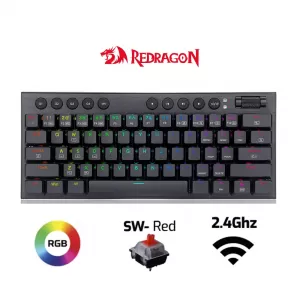 TECLADO REDRAGON HORUS K632 | INALAMBRICO | MECANICO | LOW PROFILE | SW-RED | RGB | NEGRO