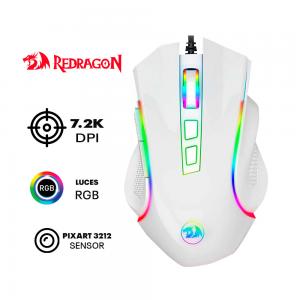 MOUSE REDRAGON GRIFFIN M607 7,200 DPI RGB BLANCO