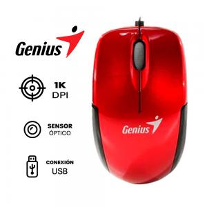 MOUSE GENIUS MICRO TRAVELER | RETRACTIL | 1,000 DPI | ROJO