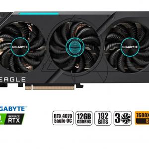 TARJETA DE VIDEO GIGABYTE RTX 4070 12GB GDDR6X GEFORCE NVIDIA 192 BITS, EAGLE, GRAFICO PARA VIDEO JUEGOS, 3 FAN