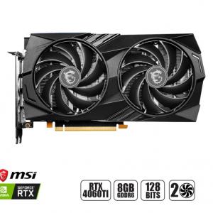 TARJETA DE VIDEO MSI RTX 4060 8GB GAMING GDDR6 GEFORCE NVIDIA 128 BITS, GRAFICO PARA VIDEOJUEGOS, 2 VENTILADORES, LED