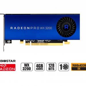 TARJETA DE VIDEO BIOSTAR RADEON PRO WX 3200 4GB GDDR5 128 BITS, GRAFICO PARA VIDEOJUEGOS, 1 VENTILADOR