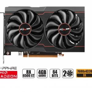 TARJETA DE VIDEO SAPPHIRE RADEON RX 6500 XT OC 4GB DDR6 64 BITS, GRAFICO PARA VIDEOJUEGOS, 2 VENTILADORES