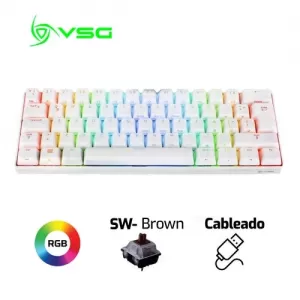 TECLADO VSG MINTAKA | MECANICO | SW-MARRÓN | RGB | BLANCO